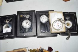 Five various assorted modern pocket watches