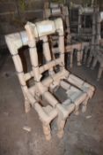 Pair of Trafalgar sabre leg chairs, cherry wood, by Charles Barr Furniture Ltd (K285C)