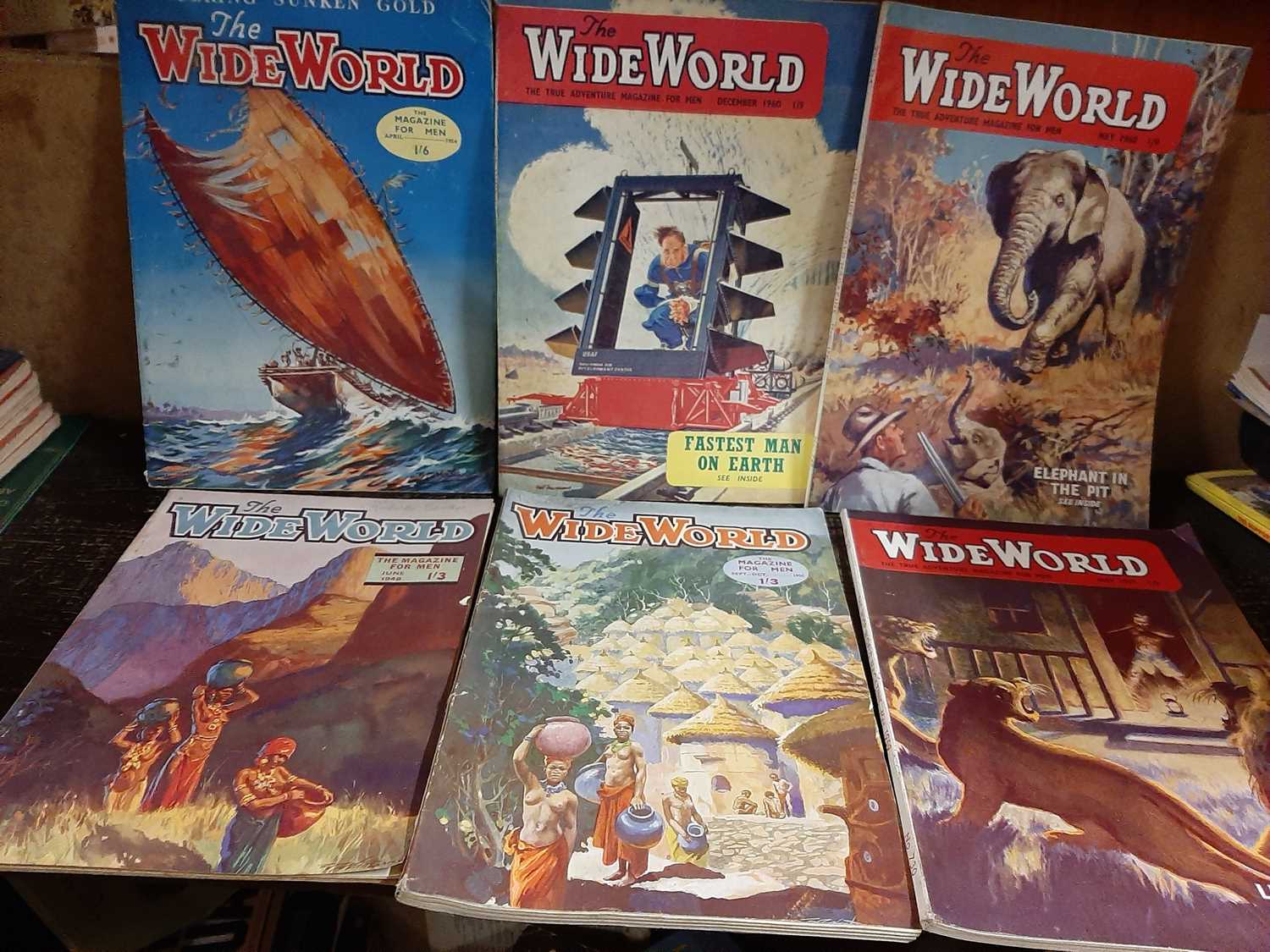 Box of approx 50 Wide World magazines from the 1940s to the 1960s (603a)