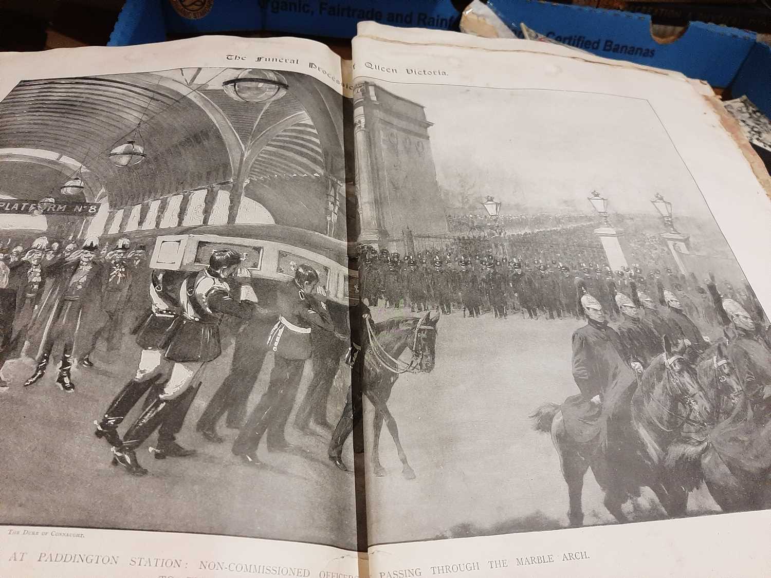 Box of ephemera to include The Illustrated London News 1901, plus a large format book The Windsor - Image 2 of 7