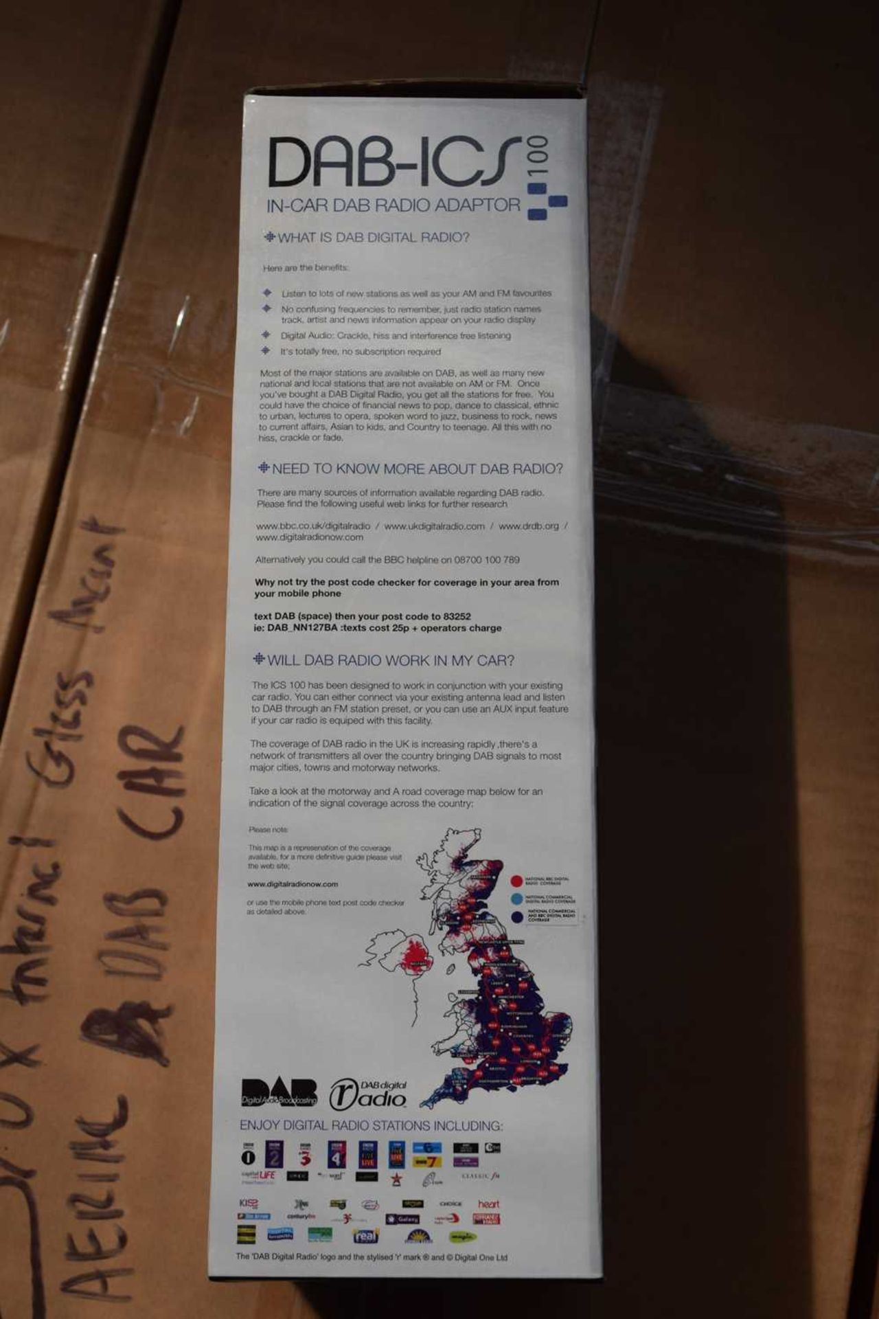 Box containing 4 DAB-ICS 100 In-car DAB Radio Adapter by Acoustic Solutions - Image 3 of 6