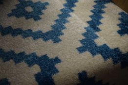 Morocco blue/white floor rug, 160 x 120cm