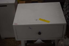 Single drawer bedside table, height 65cm, width approx 45cm