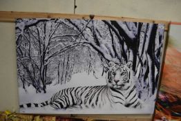 Snow leopard print on canvas, 100 x 65cm