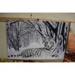 Snow leopard print on canvas, 100 x 65cm