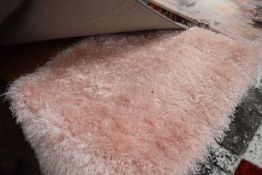 Paco Home Glamour rose coloured shaggy rug, 100 x 60cm