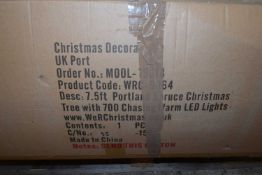 7ft 6ins Portland spruce Christmas tree with 700 chasing warm LED lights