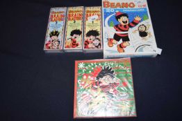 Mixed lot to include Beano christmas cards, 3 Beano Brain Blasters packs etc...