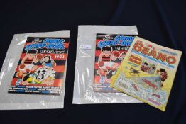 'The Beano No. 2532 JANUARY 26th 1991' together with 2 accompanying sticker sticker books.