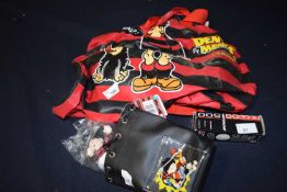 3 Dennis the Menace collecters items to include, golf balls, kit bag and wash set.