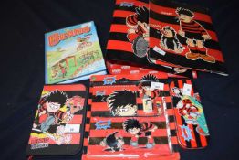 6 'The Beano' collectors items to incluse pencil cases, colouring sets, ipad cover etc