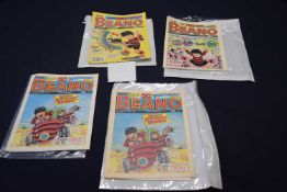 4 'The Beano' Comics t0 include, 'The BEano No. 2539 MARCH 16th, 1991', 'The Beano No.2500 JUNE 16th