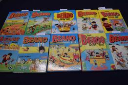 10 'The Beano Book' Annuals 1980's to include 1989 1988, 1987, 1986, 1985, 1984, 1983, 1982, 1981and