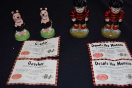 4 Limited edition Wade Figures 2x Dennis and 2 x Gnasher