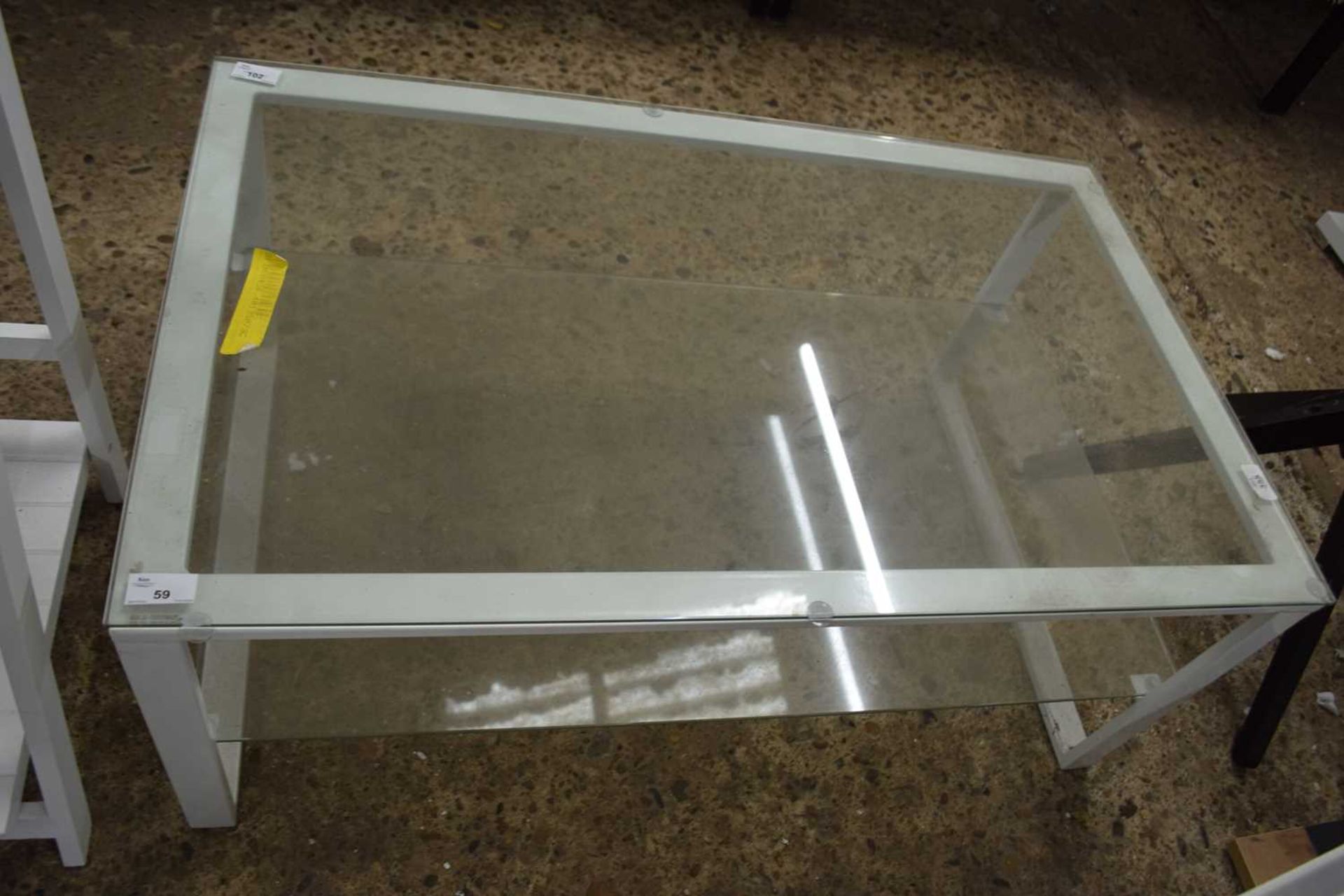 Glass coffee table, 55 x 90 x 38cm