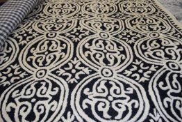 Chequered floor rug, width approx 150cm