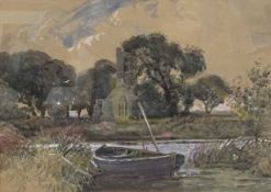 Charles Mayes Wigg (British, 20th century), 'Irstead Church', watercolour, framed and glazed.
