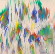 Susan Lynda Taylor (British, contemporary), "Colour Calypso", acrylic pour, signed, framed and