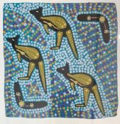 Janelle Marshall ( Australian, contemporary), aboriginal iconography, acrylic, framed and glazed.