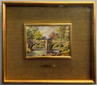 John Spencer A.R.C Hon R.M.S (British 20th Century) Pair of framed oil landscapes of bridge and farm