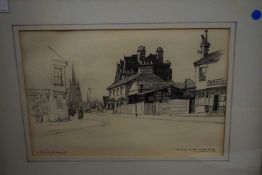 Gordon Hales (British, 20th century), "St. John's Road Watford", pencil study, signed and dated