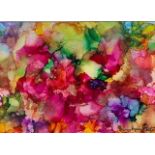 Susan Lynda Taylor (British, contemporary), "The Warmth of Summer", alcohol ink, signed, mounted and