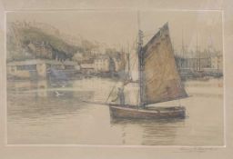 Henry G. Walker (British, 20th century) 'Ilfracombe Harbour', etching, ltd edition of artist's