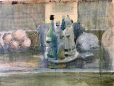 Gordon Hales ARBA, RSMA, FRSA (British, 20th century), "objects on a sideboard", watercolour on
