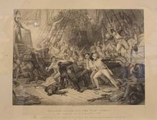 After George Jones RA (British, 19th century) "Nelson Boarding The "San Josef" At Battle of St