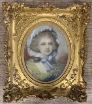 Norfolk School (19th century) portrait of a young lady, inscribed on verso 'Daughter of Henry Gurney