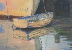 Margaret Glass (British, contemporary), 'By the Jetty', pastel, 7x10.5ins, initialed and dated 89,