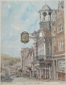 Philip Martin (British, 20th century), 'High Street - Guildford', limited edition chromolithgraph,