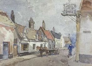 William Roger Benner (British, 20th century), "Framlingham Village", watercolour, signed, 9x12.5ins,