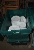Two boxes containing a large quantity of 8 inch side plates
