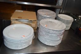 Approx 50 narrow rimmed 11 inch serving plates