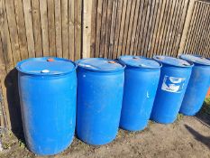 5 blue barrels