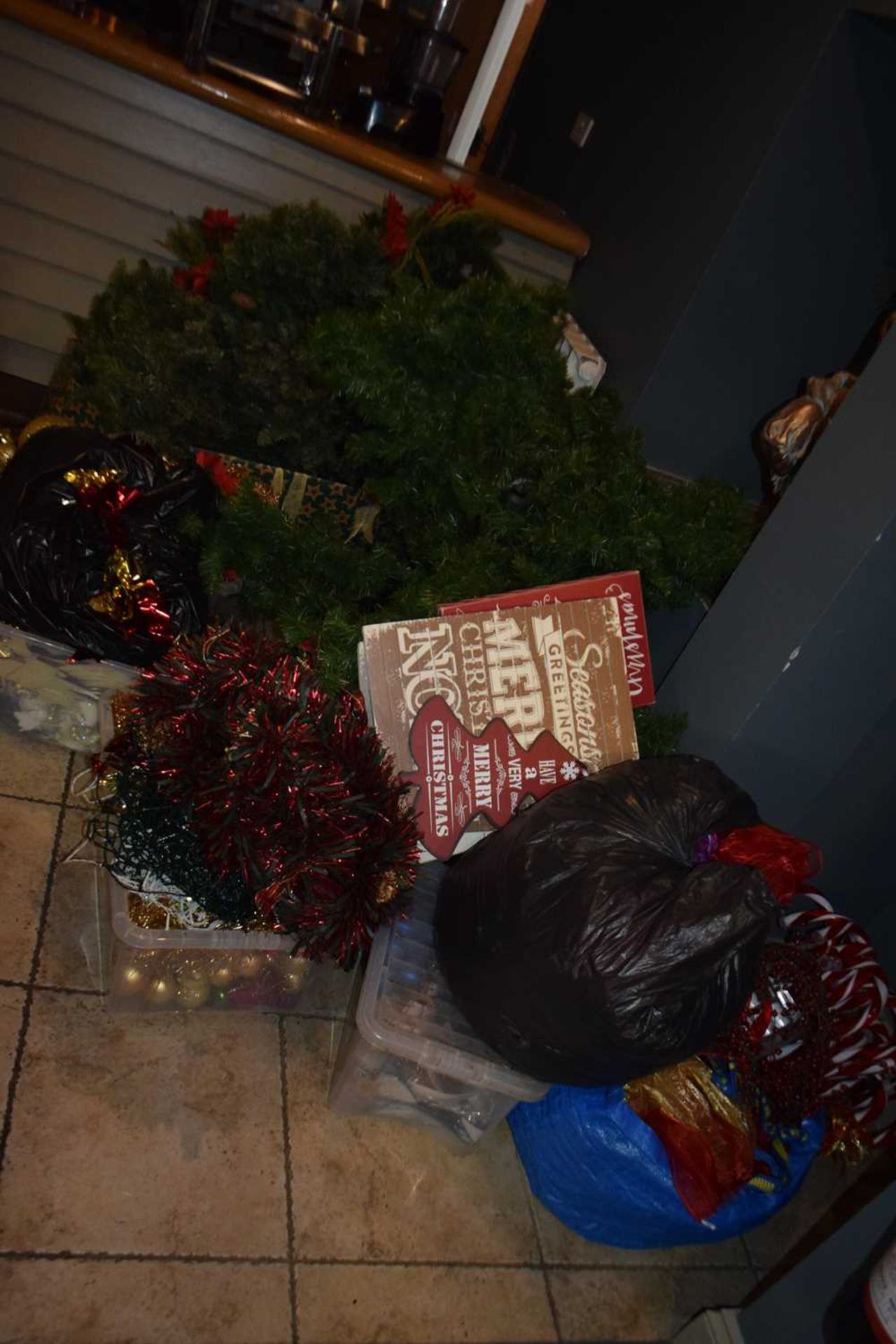 Large quantity of Christmas decorations together with Christmas trees, garlands etc - Image 3 of 3