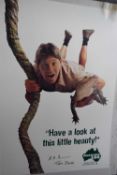 Large Australia Zoo advertising poster signed by Steve and Terri Irwin, height 85 cm, width approx