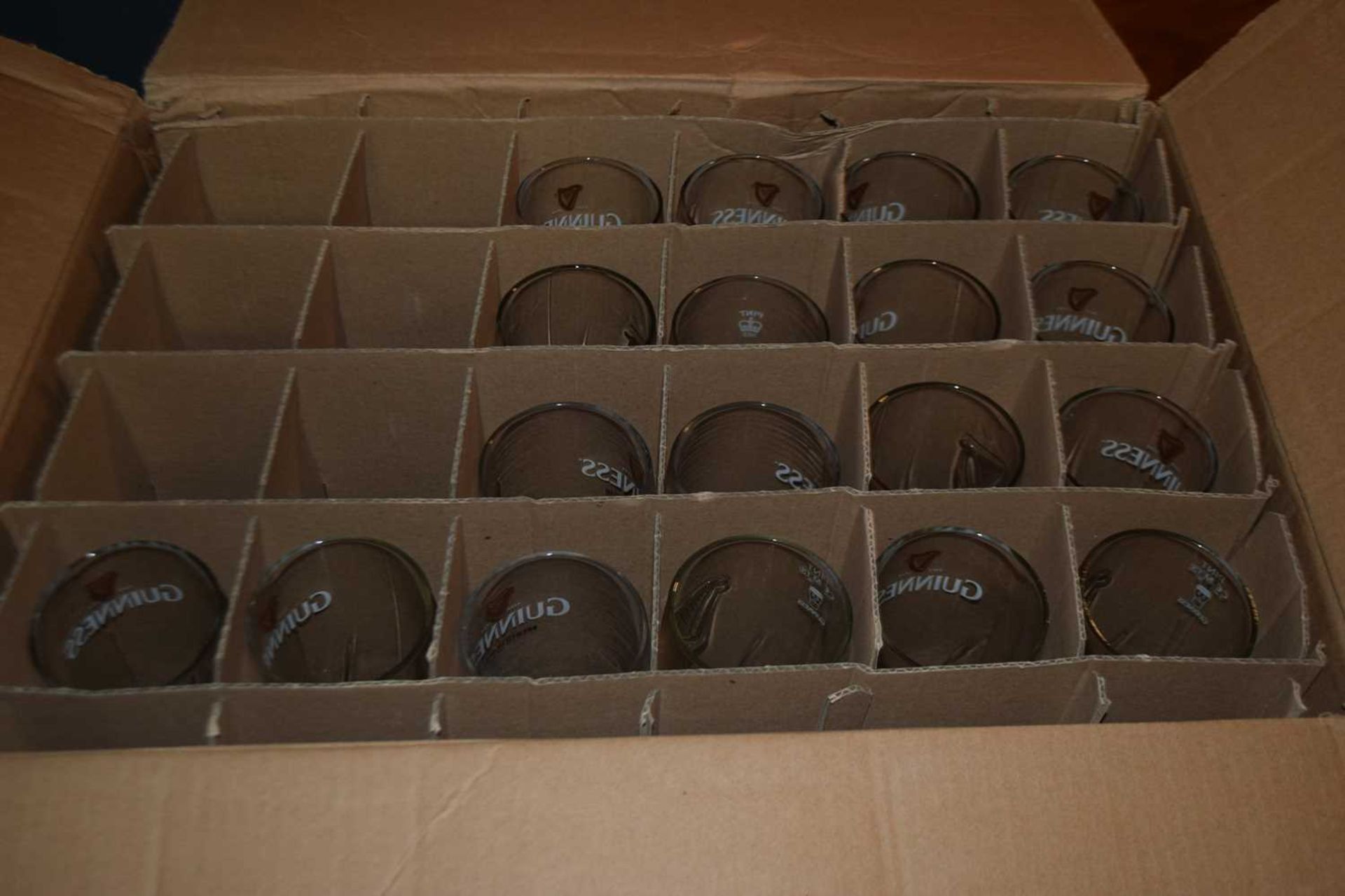 Box containing 18 branded Guinness pint glasses - Image 2 of 3