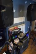 Full and complete karaoke system to include Vocal Star speakers with mike stands, Vocal Star VS800