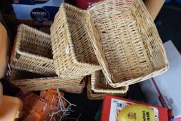 9 mixed wicker baskets