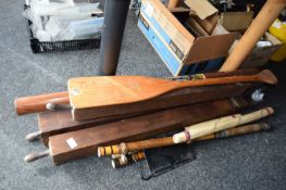 Mixed lot to include didgeridoo's, boat oars etc