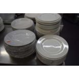 Large quantity of mixed serving plates