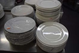 Large quantity of mixed serving plates