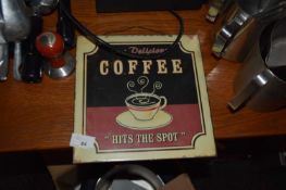 Tin coffee advertising sign