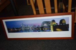 2 skyline prints, Sidney and Perth, Australia, width 108 cm, height 40 cm
