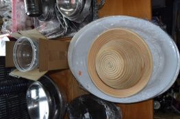 Mixed and varied quantity of serving dishes and bowls