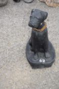 Composite garden statue modelled as a dog