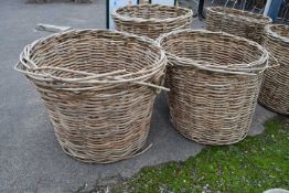 Pair of large wicker baskets, height approx 90cm, width 105cm