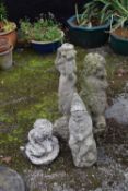 Mixed lot of composite statues, tallest being 78cm